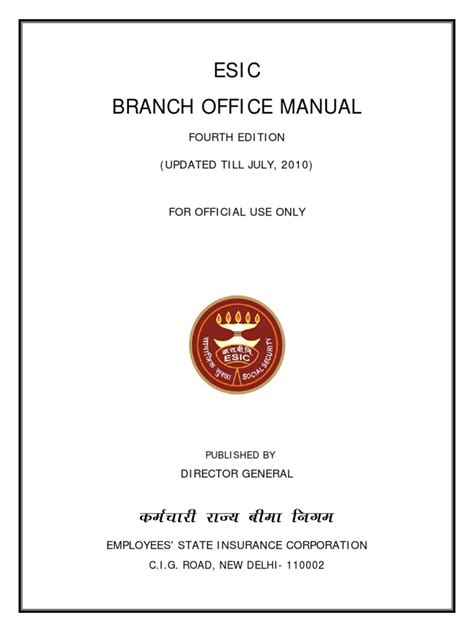 ESIC BRANCH OFFICE MANUAL 